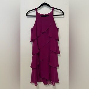 Elegant Burgundy Layered Dress